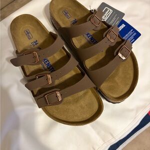 Birkenstock Tan Triple-Strap Sandals